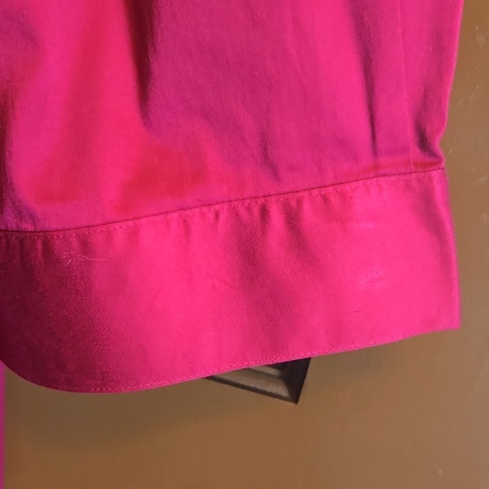 Maggie Barnes-Burgundy, collared, button down front, 3/4 sleeved top. Sz 34 NWT. - Picture 8 of 12